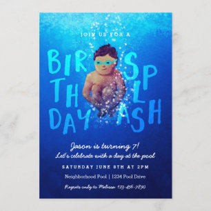 'Birthday Splash' Pool Party Invitations