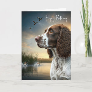 Birthday Springer Spaniel With Ducks Card