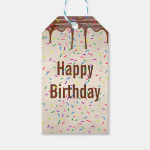Birthday Sprinkles On Chocolate Icing Gift Tags