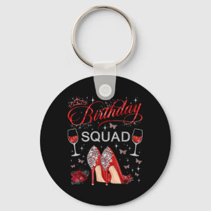 Birthday Squad Butterflies High Heels Diva Squad Keychain