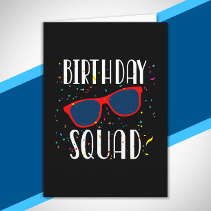 Birthday Squad Cool Fun Cute Matching Party Card