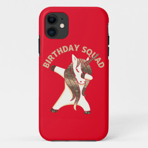 BIRTHDAY SQUAD funny unicorn birthday gift iPhone 11 Case