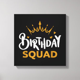 Birthday Squad Party Matching Family Group Funny B Canvas Print
