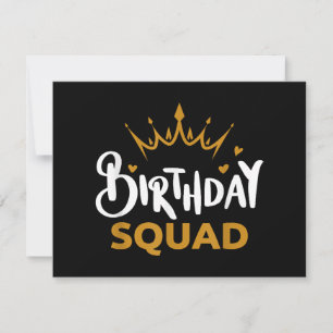Birthday Squad Party Matching Family Group Funny B Holiday Card