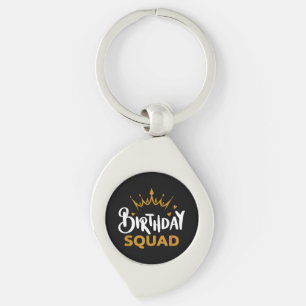 Birthday Squad Party Matching Family Group Funny B Keychain