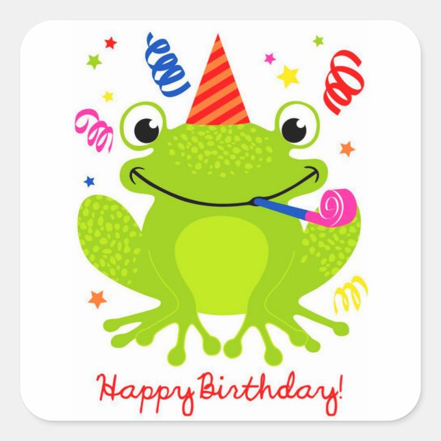 Birthday Square Sticker (Front)