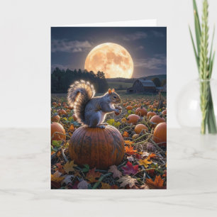 Birthday Squirrel in a Pumpkin Patch Card