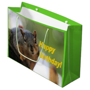 Birthday Squirrel Large Gift Bag