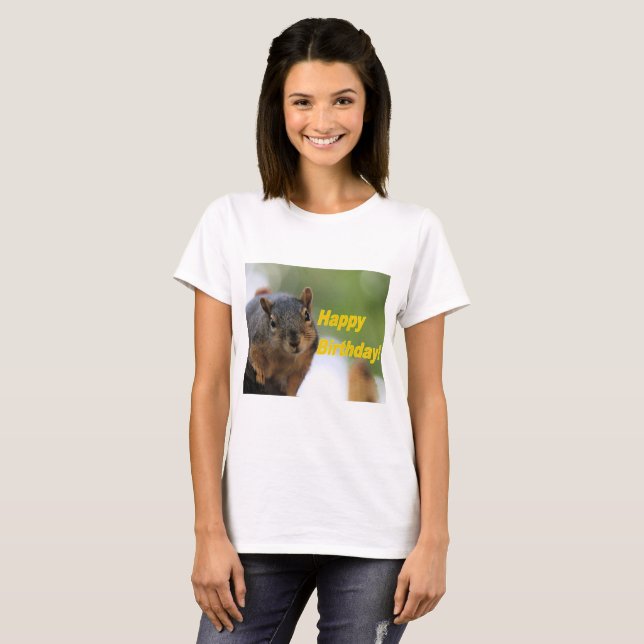 Birthday Squirrel T-Shirt (Front Full)