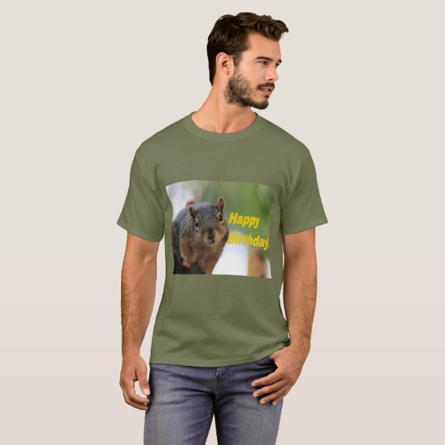 Birthday Squirrel T-Shirt (Front Full)