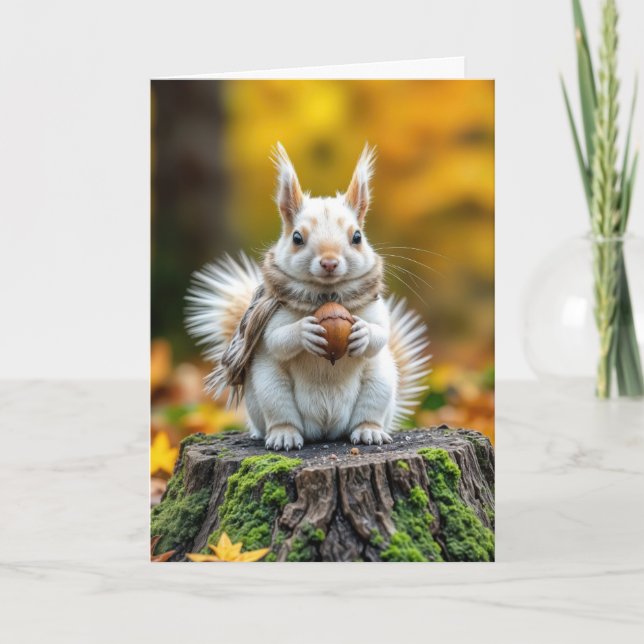 Birthday Squirrel With an Acorn Card (Front)