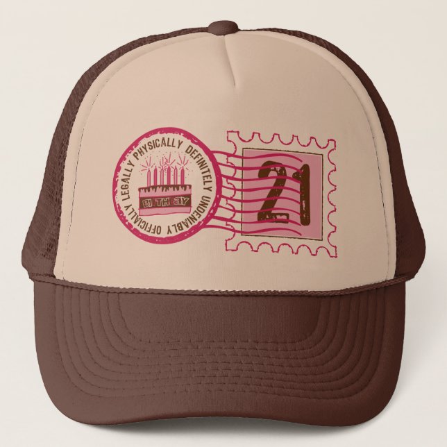 Birthday Stamp 21  Hat (Front)