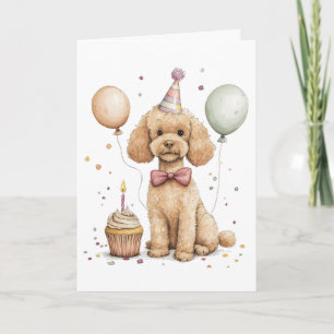 Birthday Standard Poodle Dog Card