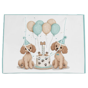 Birthday Standard Poodle Dogs Large Gift Bag