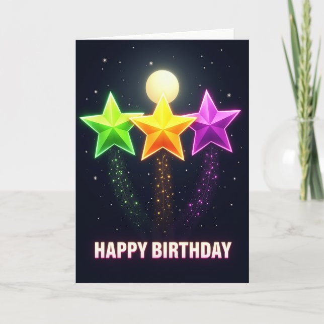 Birthday Starry Night Card (Front)