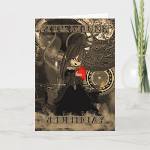 Birthday Steampunk Moonies Cutie Pie Card