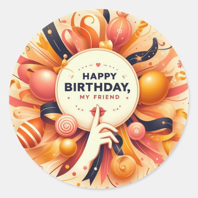 Birthday sticker for best friend (Front)