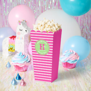 Birthday Stripes Pink⎮White Green Favour Box