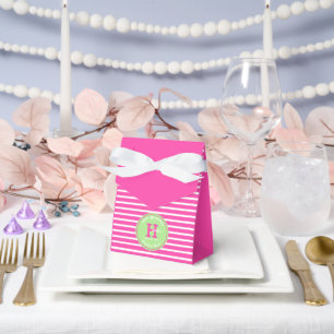 Birthday Stripes Pink⎮White Green Favour Box