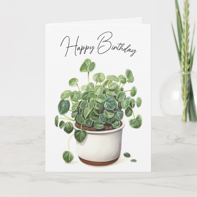Birthday Succulent Plant in Pot Card (Front)