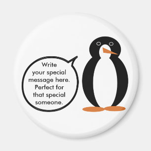 Birthday Suit Talking Ms. Penguin Personalized Magnet