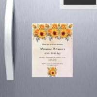 Birthday sunflowers greenery rustic yellow