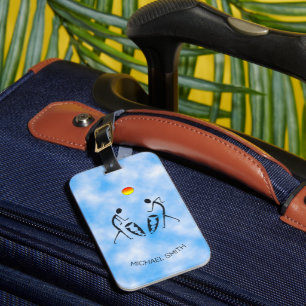 Birthday, Sunny Celebration Silhouette Dancers  Luggage Tag