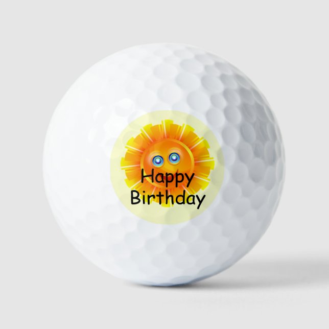 BIRTHDAY: Sunshine birthday design, Golf Balls (Front)