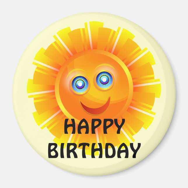 BIRTHDAY: Sunshine birthday sticker Magnet (Front)