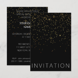 Birthday Surprise Party Invitation Gold Confetti
