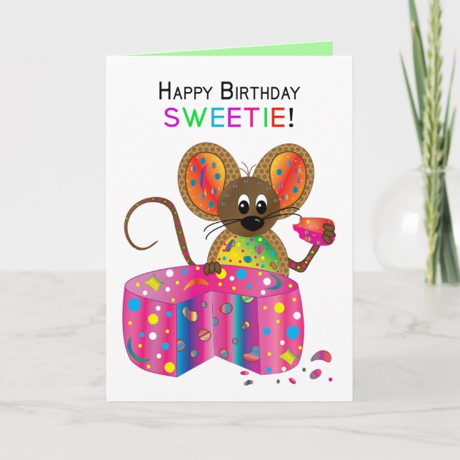 Birthday, Sweetie, Mouse, Kaleidoscope Collection Card (Front)