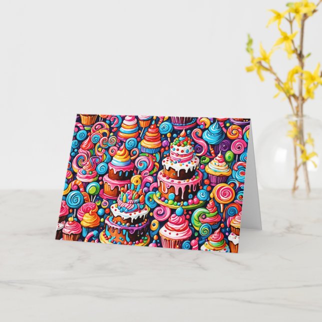 Birthday Sweets Card (Yellow Flower)