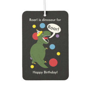 Birthday T-Rex Dinosaur Air Freshener