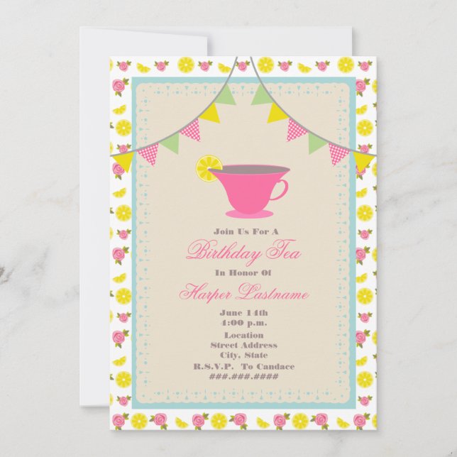 Birthday Tea Party Invitation (Front)
