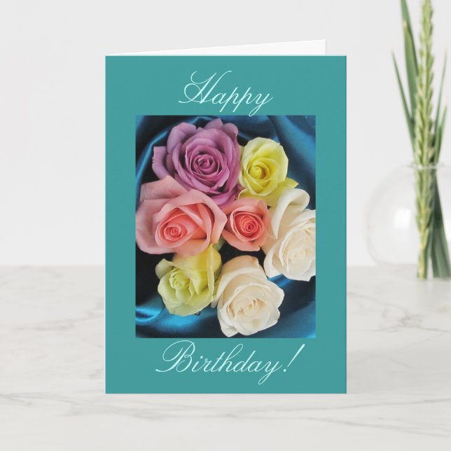 Birthday -teal blue card (Front)