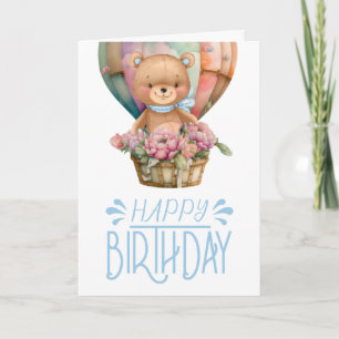 Birthday Teddy Bear Balloon Card