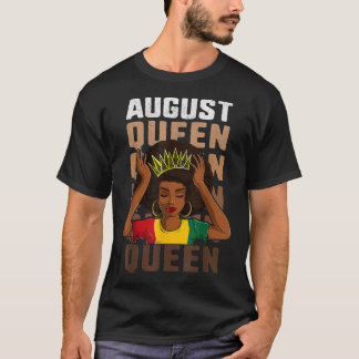 Birthday Tees For Women, August Queen African Girl