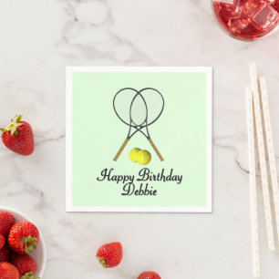 Birthday Tennis Green Sports Napkin