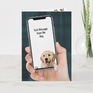 Birthday Text Message from Dog Card