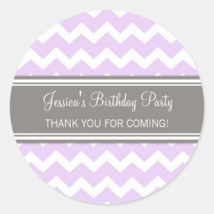 Birthday Thank You Custom Name Favour Tags Lilac