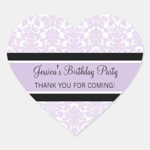 Birthday Thank You Custom Name Favour Tags Lilac