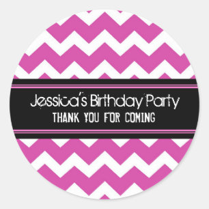 Birthday Thank You Custom Name Favour Tags Pink