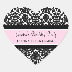 Birthday Thank You Custom Name Favour Tags Pink