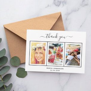 Birthday thank you custom photo script card
