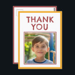 Birthday Thank you Kids Photo  Postcard<br><div class="desc">Birthday Thank you Kids Photo Postcard. A cute birthday thank you postcard for your friends and family. Upload your photo and personalize the postcard with your name and text. Great as thank you postcard for boys.</div>