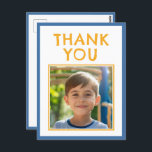 Birthday Thank you Kids Photo  Postcard<br><div class="desc">Birthday Thank you Kids Photo Postcard. A cute birthday thank you postcard for your friends and family. Upload your photo and personalize the postcard with your name and text. Great as thank you postcard for boys.</div>