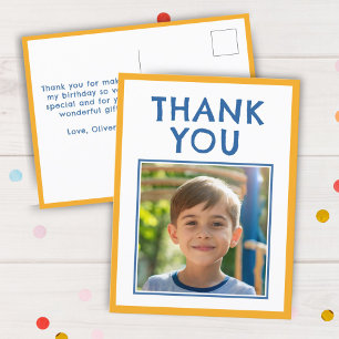 Birthday Thank you Kids Photo  Postcard