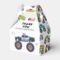 Birthday Thank You Modern Kids Monster Car Trucks
