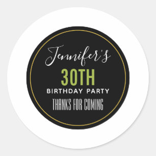birthday thanks for coming template classic round sticker