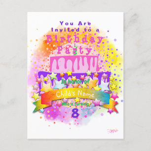 Birthday Theme Boys Post card Invitation HAMbyWG